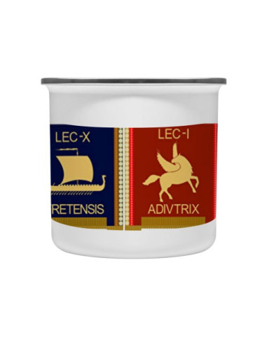 Tazza vintage in ottone smaltato 4 legioni romane