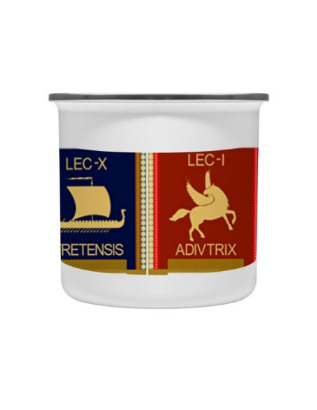 Tazza vintage in ottone smaltato 4 legioni romane