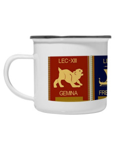 Tazza vintage in ottone smaltato 4 legioni romane