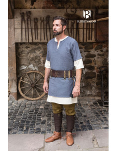 Tunica medievale Blu-Grigio manica corta