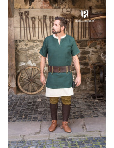 Tunica medievale Aegir verde maniche corte