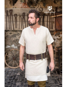 Tunica medievale Aegir crema a maniche corte 2
