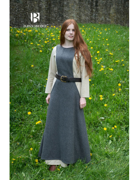 Tunika medievale donna Albrun in lana grigia