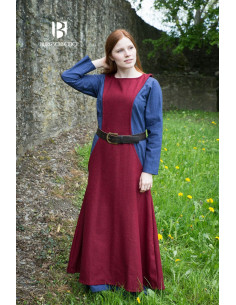 Tunica Medievale Donna Albrun in Lana Rossa