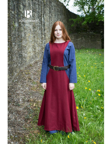 Tunica Medievale Donna Albrun in Lana Rossa