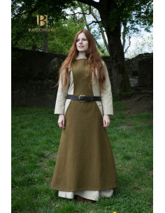 Tunic Medievale Donna Albrun in Lana Verde 2