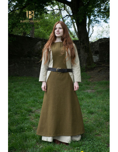 Tunic Medievale Donna Albrun in Lana Verde