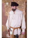 Camicia medievale con cravatte Störtebecker, crema