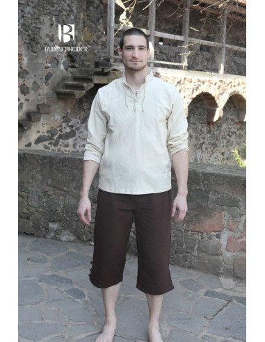 Camicia medievale con lacci Tristan, crema