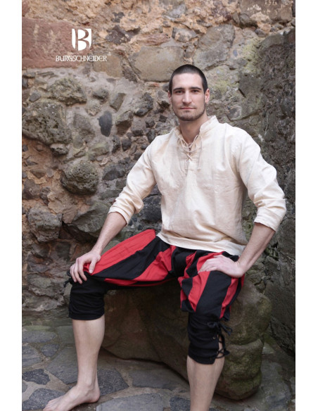 Camicia medievale con lacci Tristan, crema