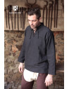 Camicia medievale con lacci Tristan, nera