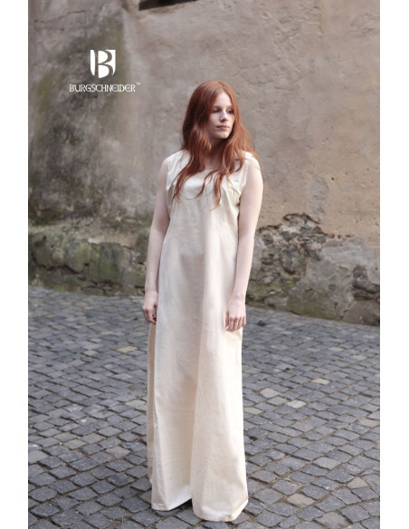 Tunica senza maniche medievale Aveline, crema