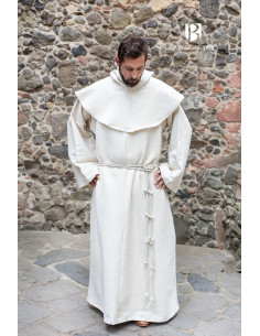 Abito del monaco medievale Benediktus, bianco 2