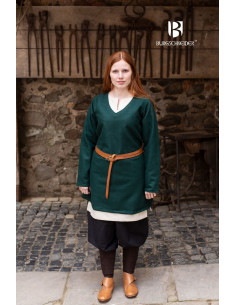 Tunica Medievale Hyria Verde in Lana
