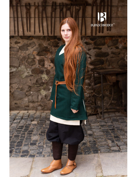 Tunica Medievale Hyria Verde in Lana