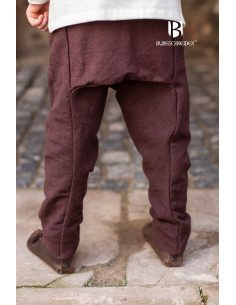 Pantaloni da ragazzo Ragnarsson marroni medievali
