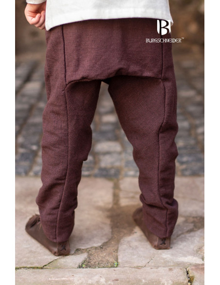 Pantaloni da ragazzo Ragnarsson marroni medievali