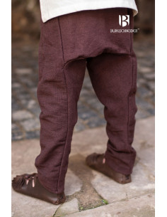 Pantaloni da ragazzo Ragnarsson marroni medievali