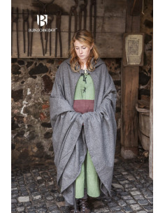 Hibernus mantello di lana medievale, grigio 2