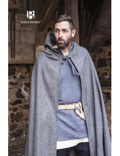 Hibernus mantello di lana medievale, grigio