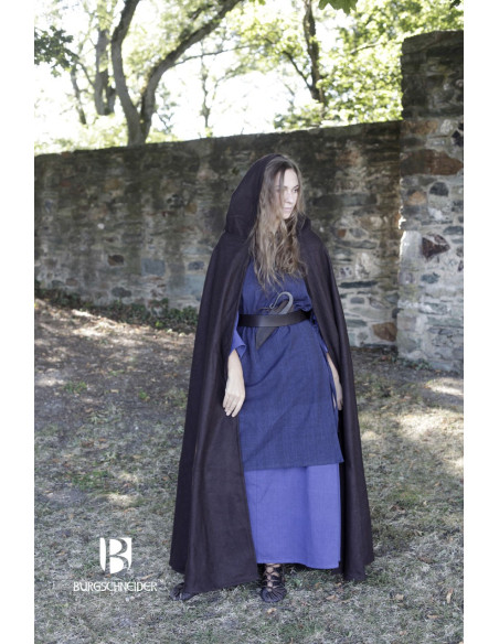 Hibernus mantello di lana medievale, marrone