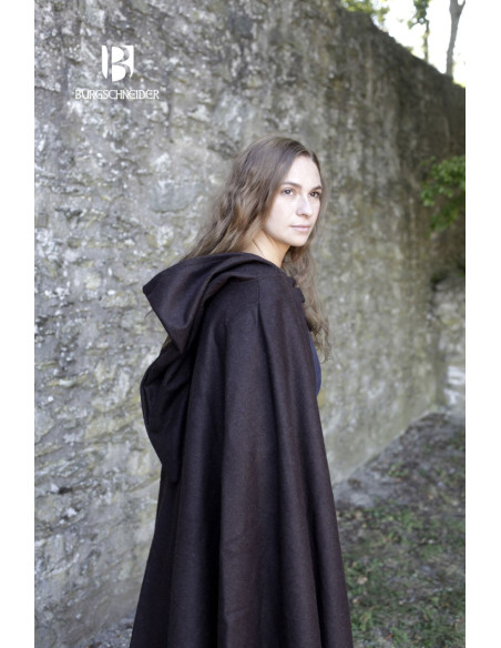 Hibernus mantello di lana medievale, marrone