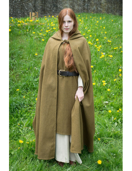 Hibernus mantello di lana medievale, senape