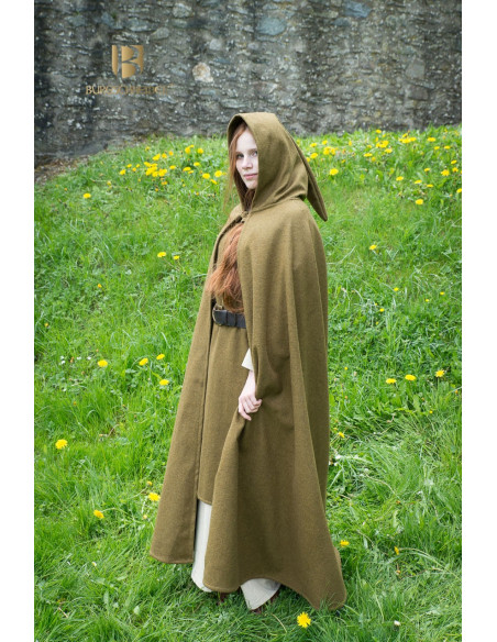 Hibernus mantello di lana medievale, senape