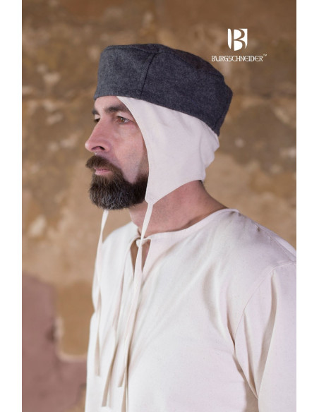 Cappello medievale Hugo, grigio