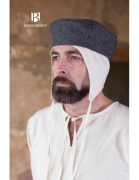 Cappello medievale Hugo, grigio