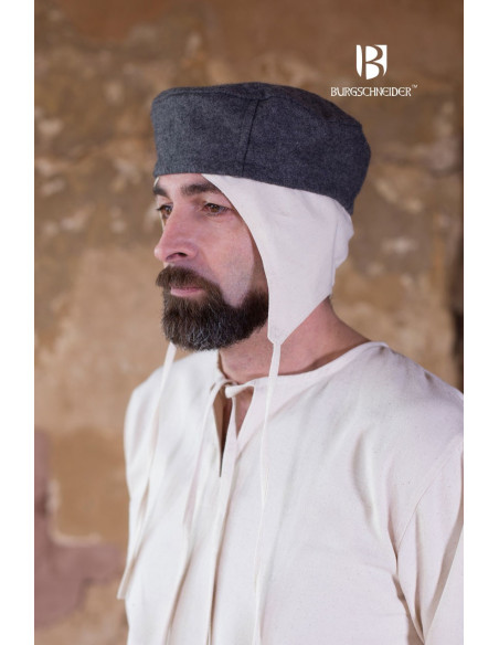 Cappello medievale Hugo, grigio