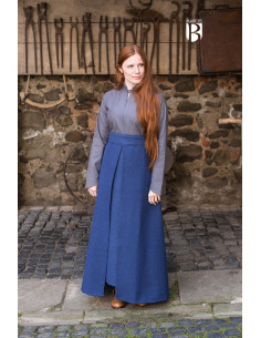 Gonna medievale Mera, cotone blu