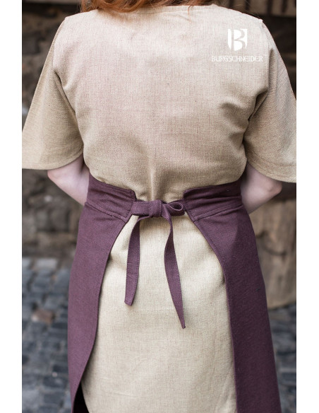 Gonna medievale Tharya, cotone marrone