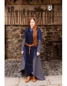 Grembiule medievale Asua, lana blu