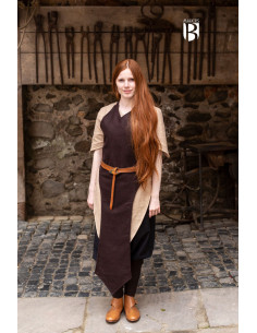 Grembiule medievale Asua, lana marrone