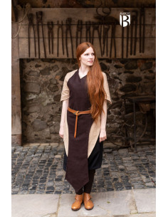Grembiule medievale Asua, lana marrone 2