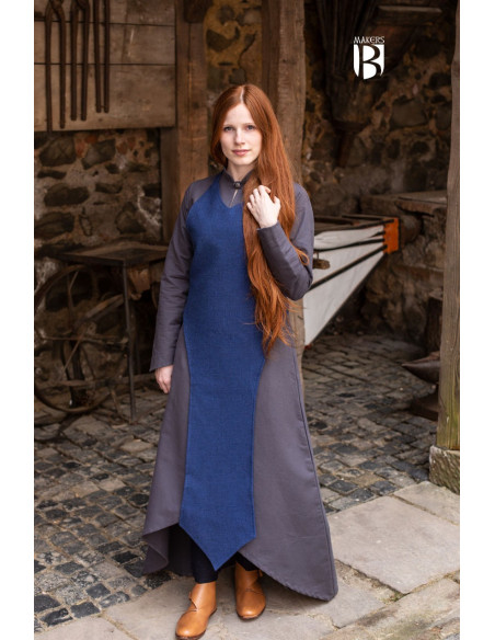 Grembiule medievale Isa, cotone blu