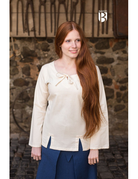 Blusa medievale Lysia, naturale