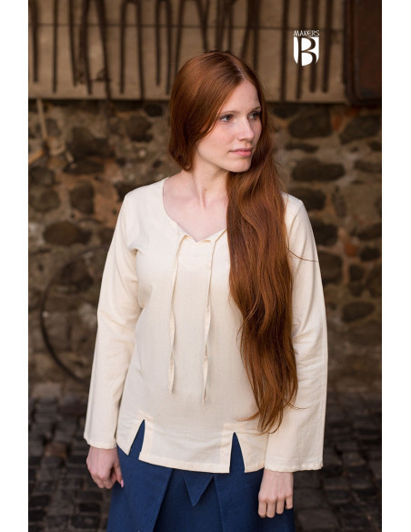 Blusa medievale Lysia, naturale