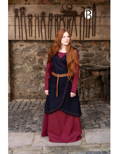 Brial medievale Myrana, lana blu