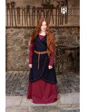 Brial medievale Myrana, lana blu
