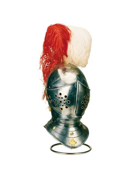 Elmo medievale con piuma, Marto