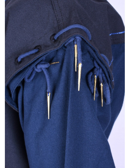 Tunica medievale Blu-Blu scuro con maniche staccabili
