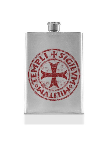 Fiaschetta con sigillo templare in acciaio inossidabile