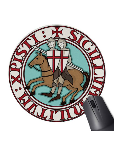 Tappetino per mouse rotondo Cavalieri Templari