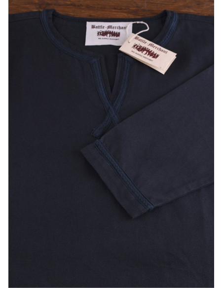 Tunica lunga medievale Albrecht, blu scuro