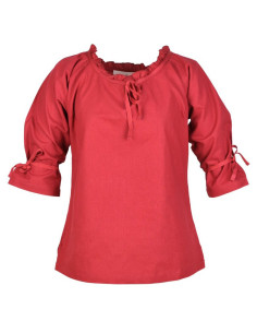 Camicetta medievale donna Birga, rossa