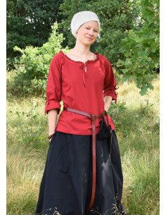 Camicetta medievale donna Birga, rossa 2