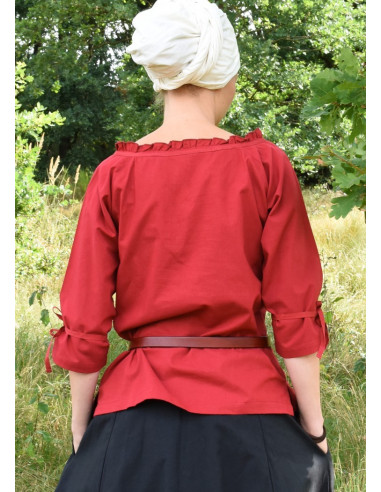 Camicetta medievale donna Birga rossa Negozio Medievale
