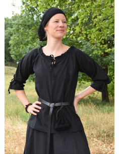 Camicetta medievale donna Birga, nera